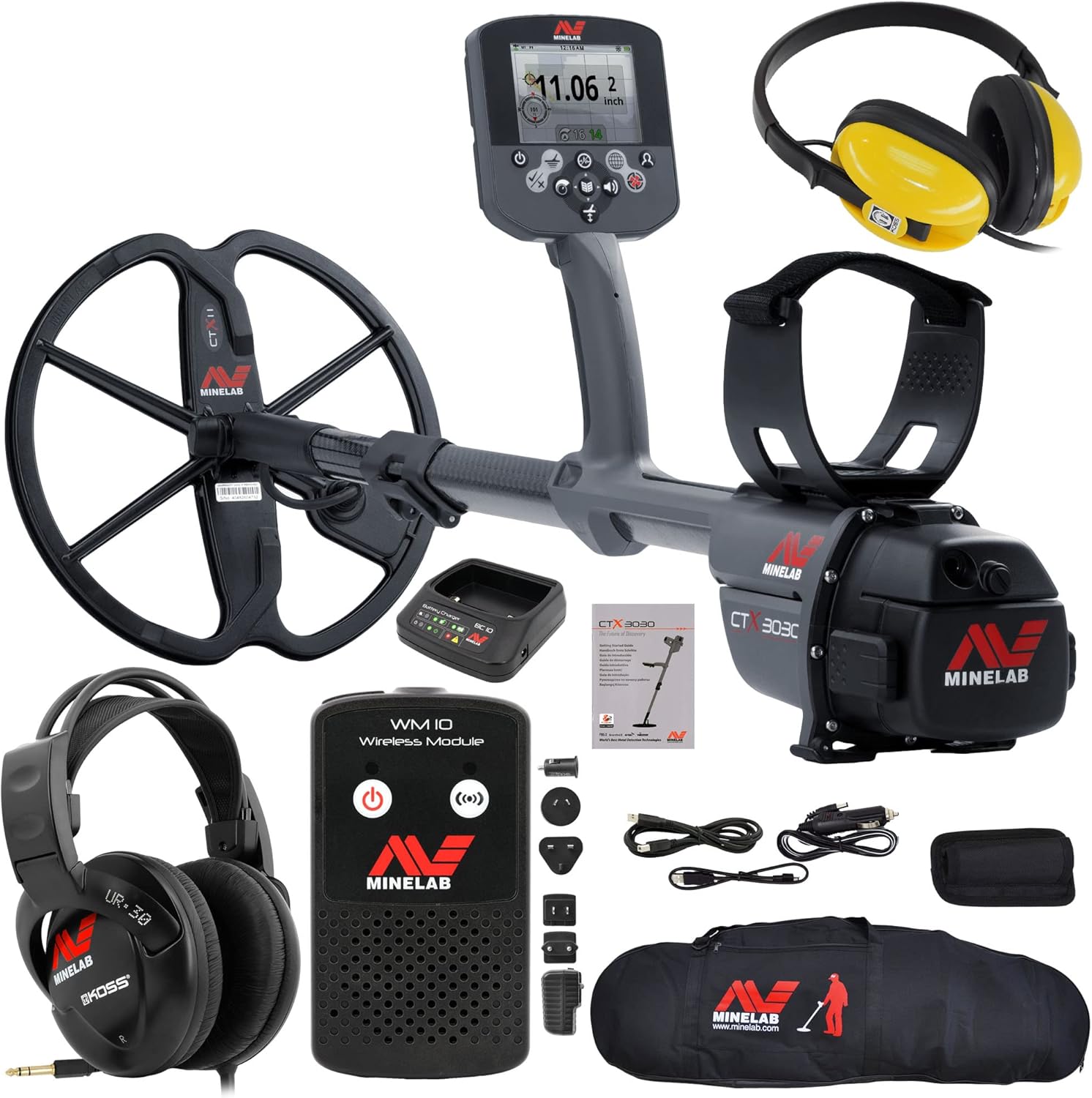 Minelab Soft Custom Fitted Carry Bag Compatible with the SDC 2300 Minelab Metal Detector, Black