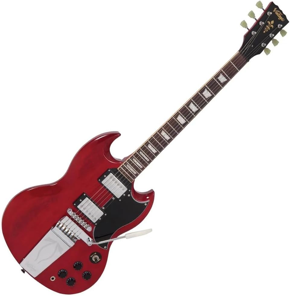 Vintage VS6VCR Reissued Electric Guitar with Vibrola Tailpiece - Cherry Red