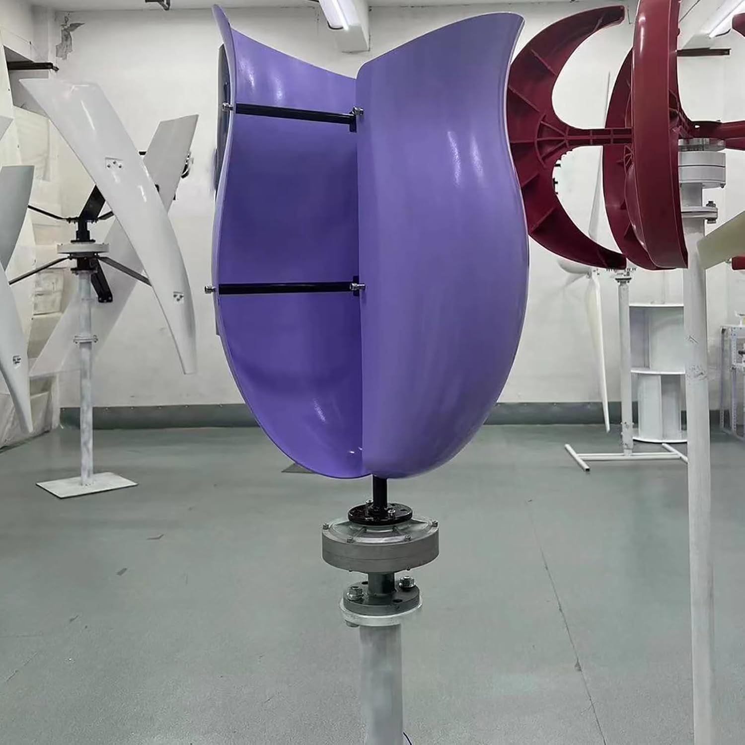 1500W / 3000W Wind Turbine Generator Kit 12V / 24V / 48V 2-Blade Vertical Axis Wind Turbine Generator, Maglev Generator with MPPT Controller, Purple Electricity Producer Equipment,1500w,48V