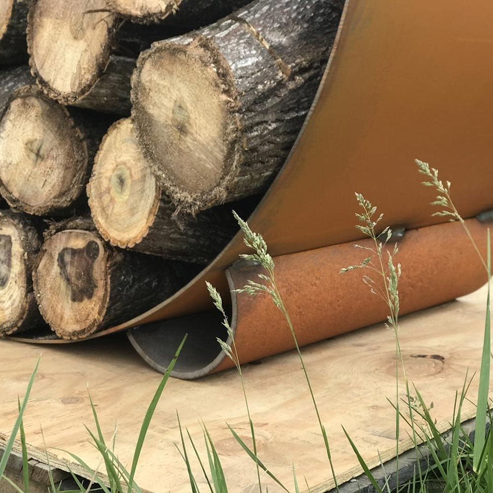 Fire Pit Art The Orbit Round Steel Log Rack (Orbit)