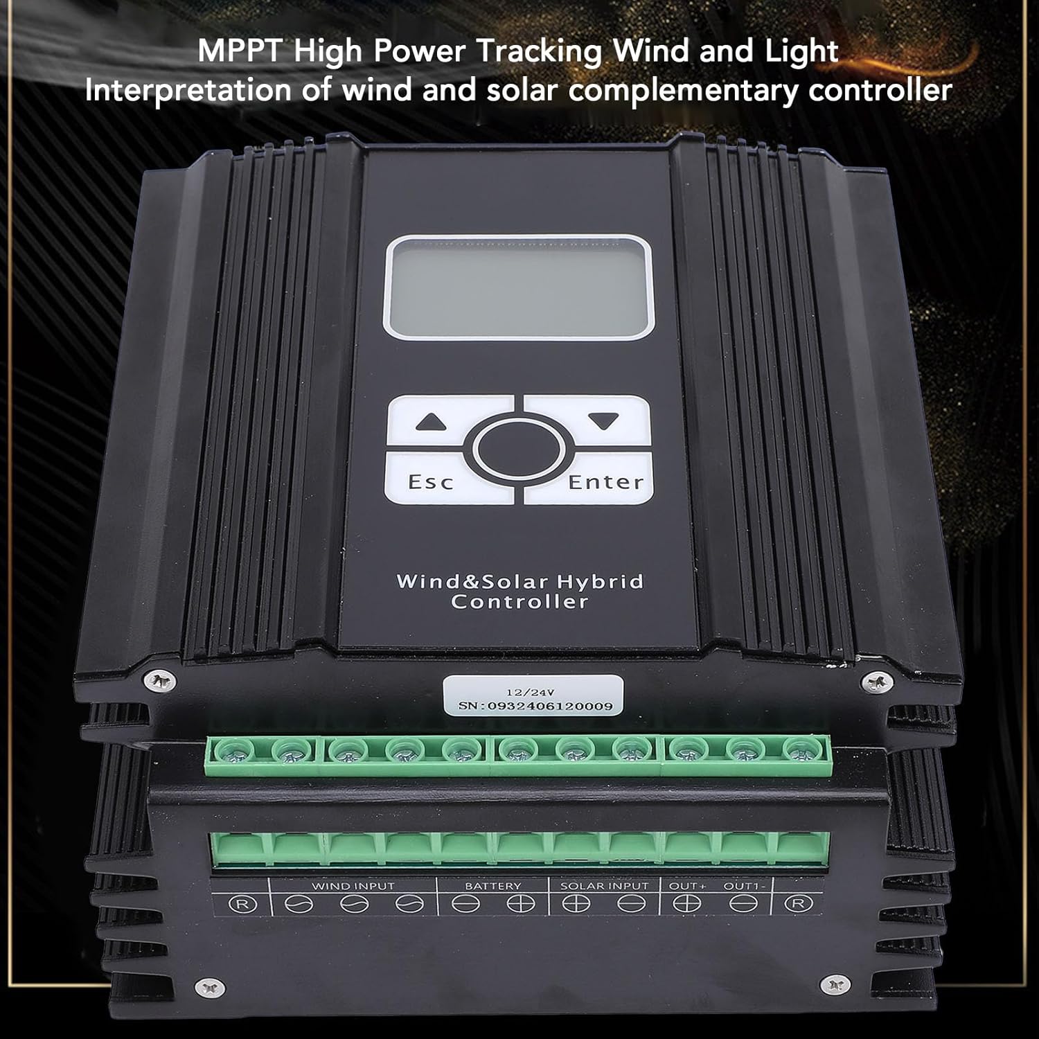 Hilitand Wind Solar Hybrid Controller 12V/24V MPPT Charge Controller Kit High Efficiency with LCD Display for Solar Panel System Home Marine Street Light (400W Fan)