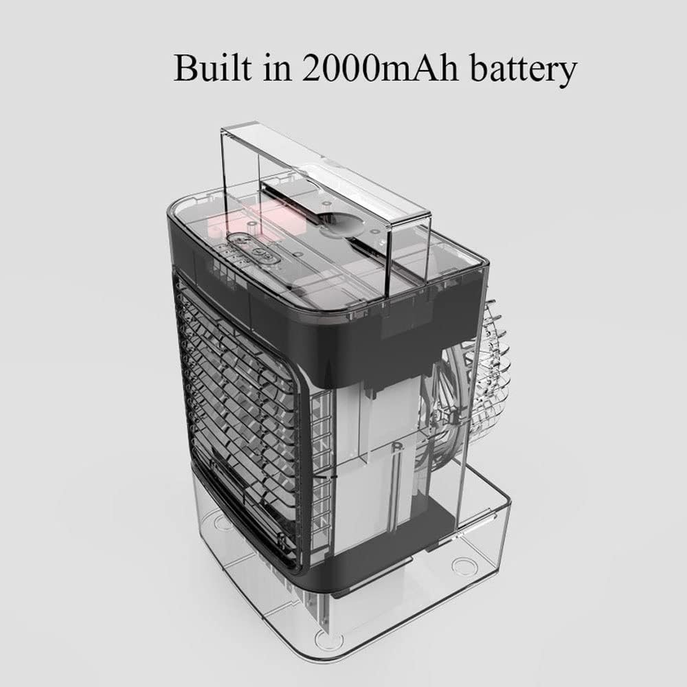 Portable Air Conditioners, Mini Air Conditioner Evaporative Air Cooler, 3 Speeds Rechargeable Fans for Room Office Outdoor Car Camping Tent (Color : Blue)