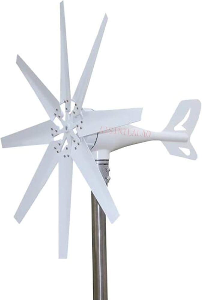 5000W 12V/24V 8 Blade Wind Turbines Generator Efficient Wind Turbines Horizontal Windmill Energy Turbines for Solar Panels Garden Street Lighting