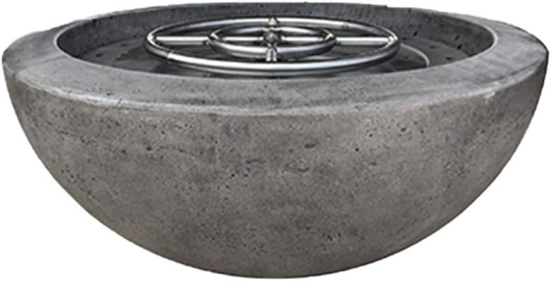 Prism Hardscapes Moderno 2 Concrete Gas Fire Pit (PH-401-4NG), Natural Gas, Pewter, 29-Inch