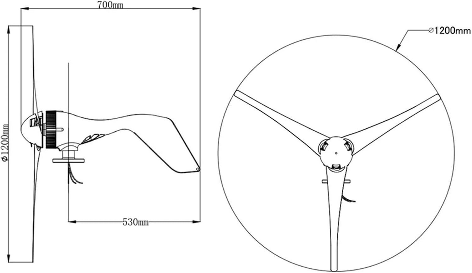 220v, 2000W Wind Turbine Generator Kit 12V/24V/48V/220V with MPPT Controller Compact & Efficient Wind Generator for Home, Off-Grid, Renewable Energy Solutions