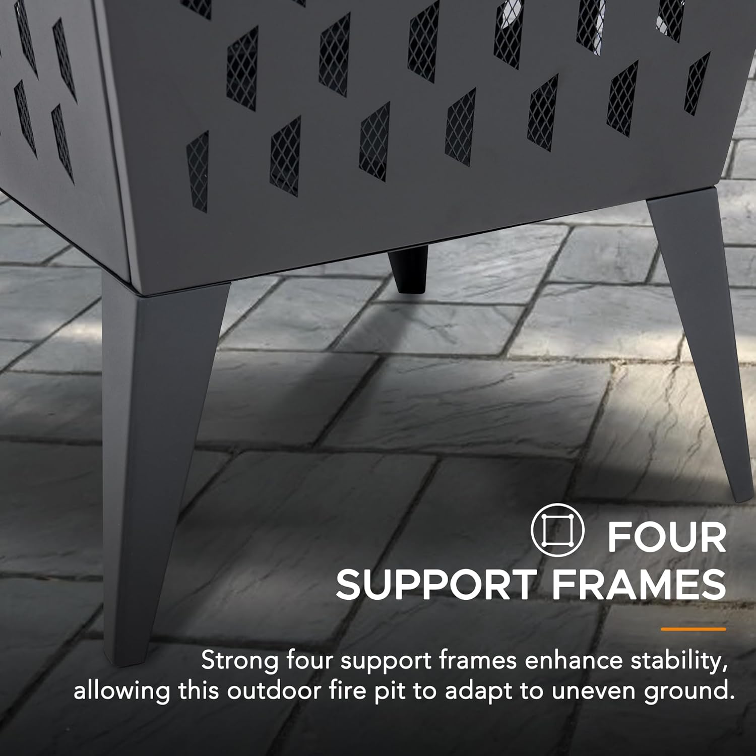 Sunjoy 18 in. Hartefeld Fire Pit, Steel Outdoor Patio Fire Pit Wood Burning Backyard Firepit with PVC Cover and Fire Poker