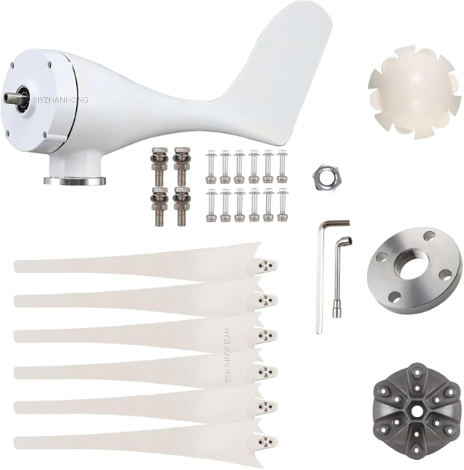 1200W Wind Turbine Generator Kit,with Charge Controller 6 Blades Horizontal Wind Turbine Generator for Farm Home Use(12V-48V)