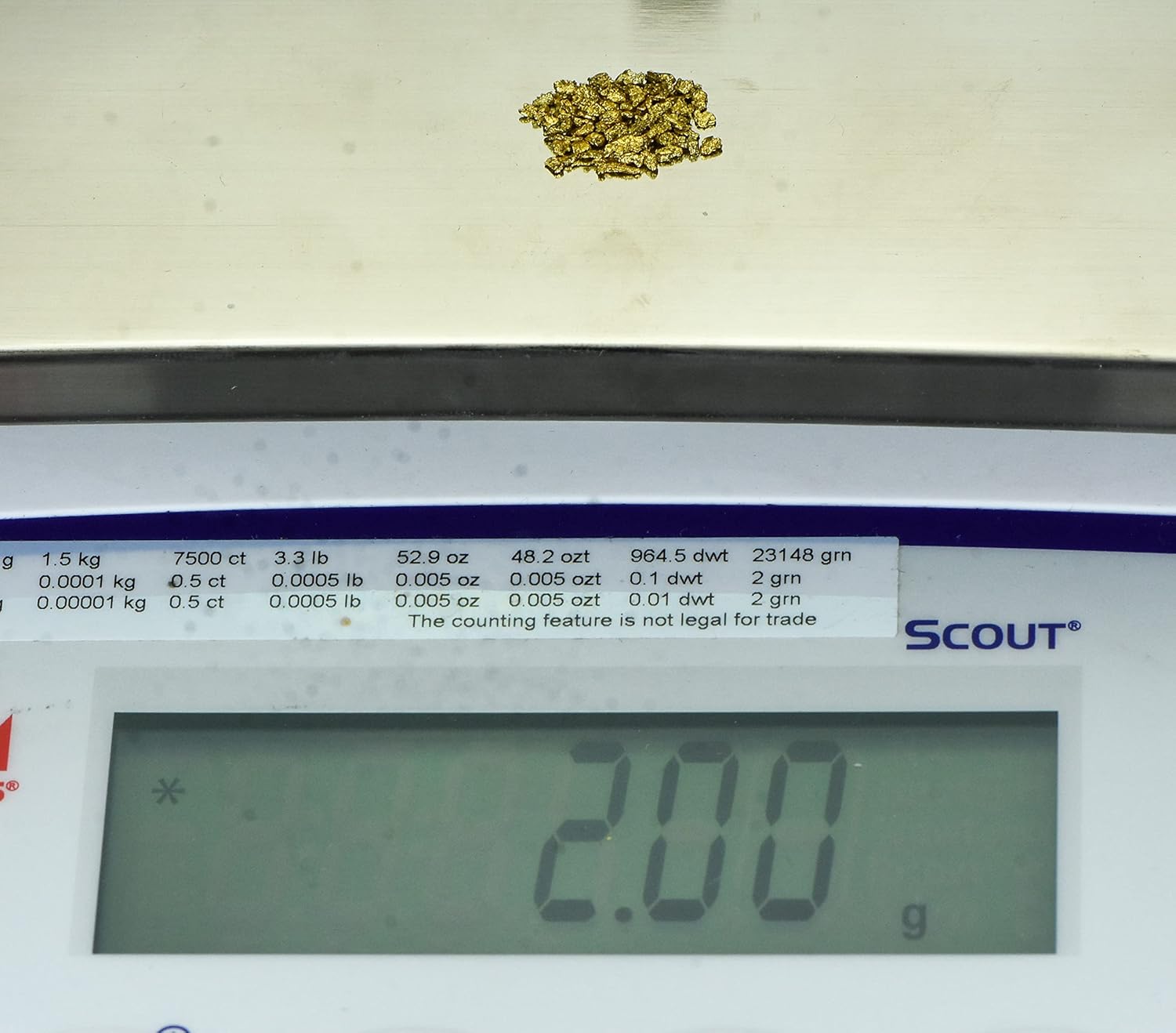 Alaskan Yukon Gold Rush Nuggets 14 Mesh 2 Grams of Fines