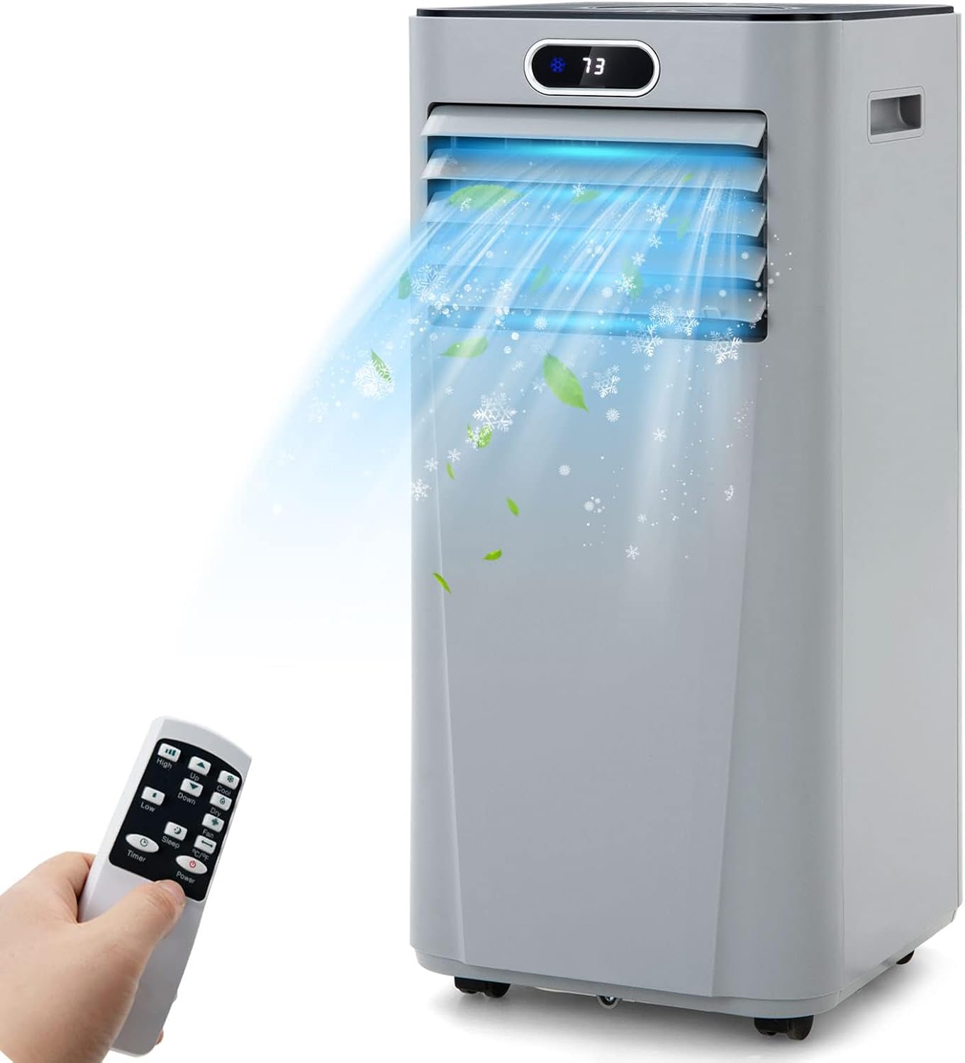 DORTALA Portable Air Conditioner 8000 BTU, 3-in-1 AC Unit with Remote Control, Dehumidifier, 24H Timer, Window Kit, Standing AC Cooling Unit for Home Office, Grey