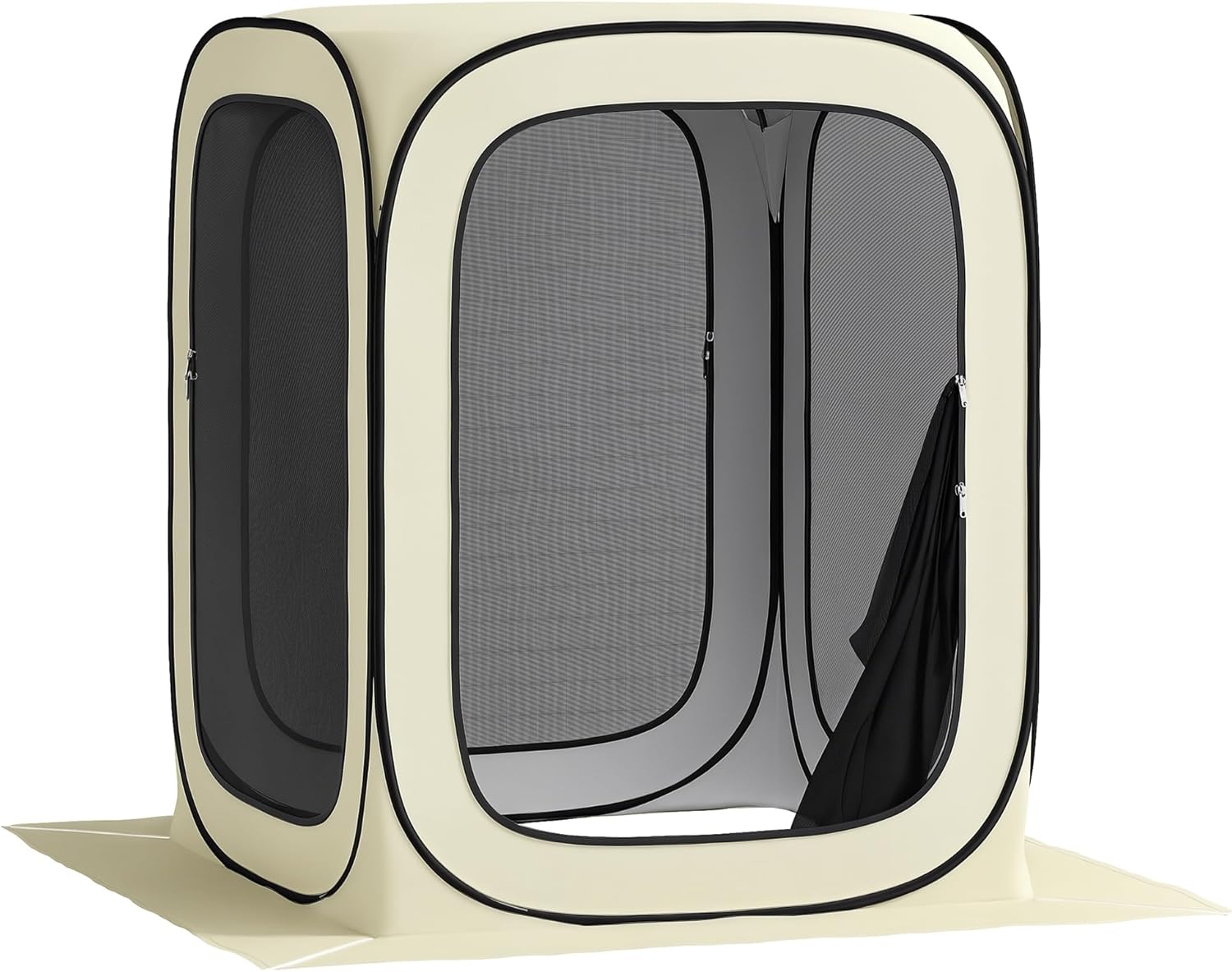 Outsunny 6 x 6ft Pop Up Screen Tent, Portable Camping Gazebo Canopy Screen House with UPF50+ Oxford Cloth and Carry Bag for Patio, Backyard, Deck and Outdoor Activities