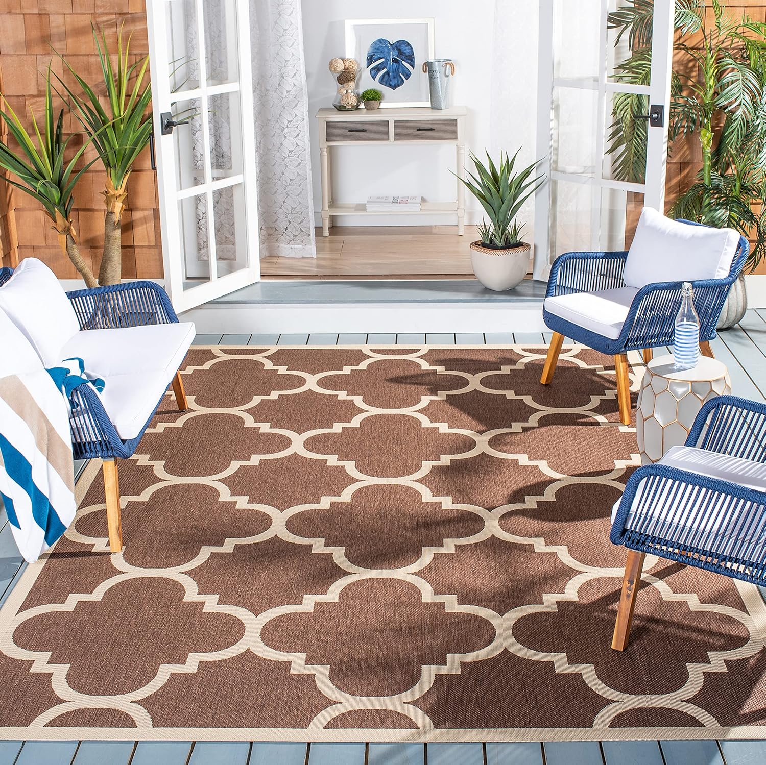 SAFAVIEH Washable Rug Outdoor Courtyard Collection - 7'10