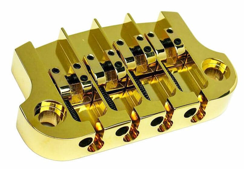 MINHTOANBV Hipshot Supertone 3-Point Replacement Bridge for 4-String Bass - Gold