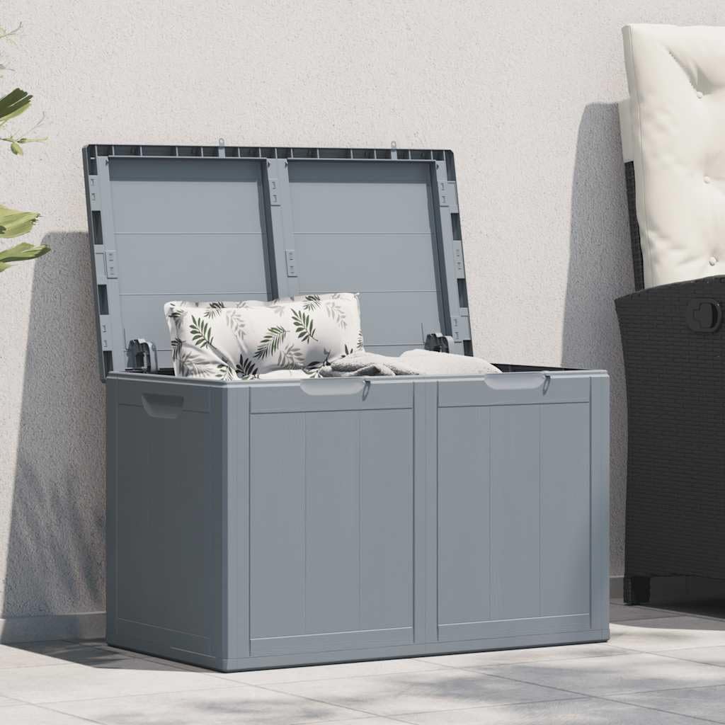 Large Outdoor Storage Box for Patio, 180L Grey Polypropylene Deck Storage Container, UV Resistant Garden Tool & Cushion Bin, Textured Finish, 17.5x31.7x20.1 in. for Outdoor Spaces