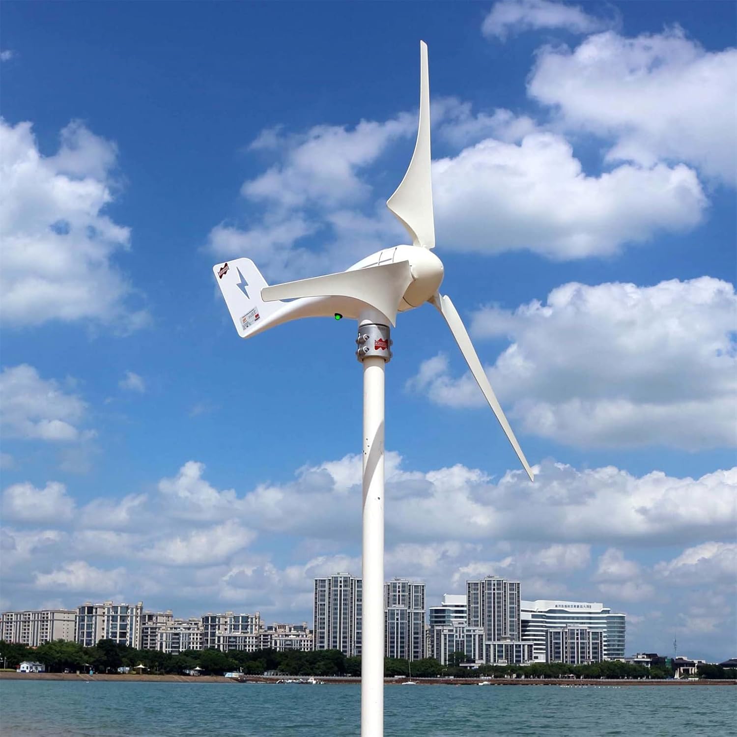 MARS ROCK 600W 24V AC Small Wind Turbine Generator Windmill with LED Indicator MPPT Controller for Wind Solar Hybrid System 2m/s Low Start Wind Speed 3 Blades(3S4-600H-24W-D)