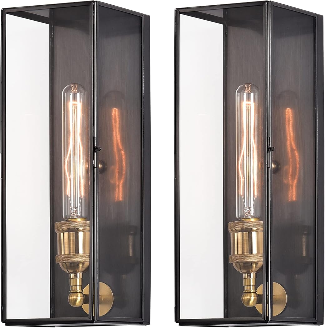 c cattleya Outdoor Wall Lanterns Set of Two, Solid Brass Waterproof Exterior Light Fixtures, Front Porch Lights Outdoor Sconces Wall Lighting for House Patio Yard Garage Hallway Entrance