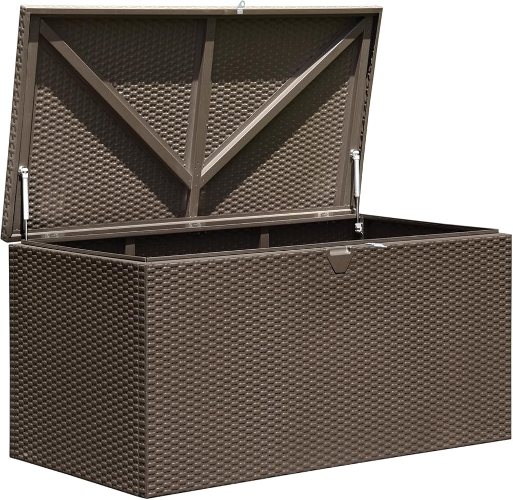 Arrow 4' x 2' x 2' Spacemaker Espresso 134 Gallon Hot-Dipped Galvanized Steel Storage Deck Box