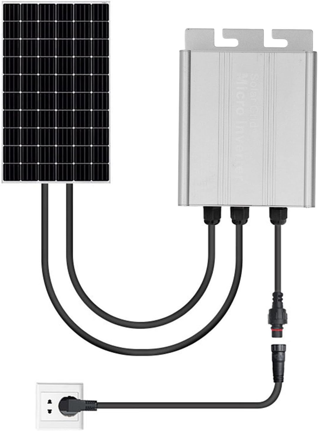 Grid Tied Inverter, Solar Powered Grid Tie Micro Inverter 120V 230VAC MPPT High Conversion Rate for Home Appliances (350W)