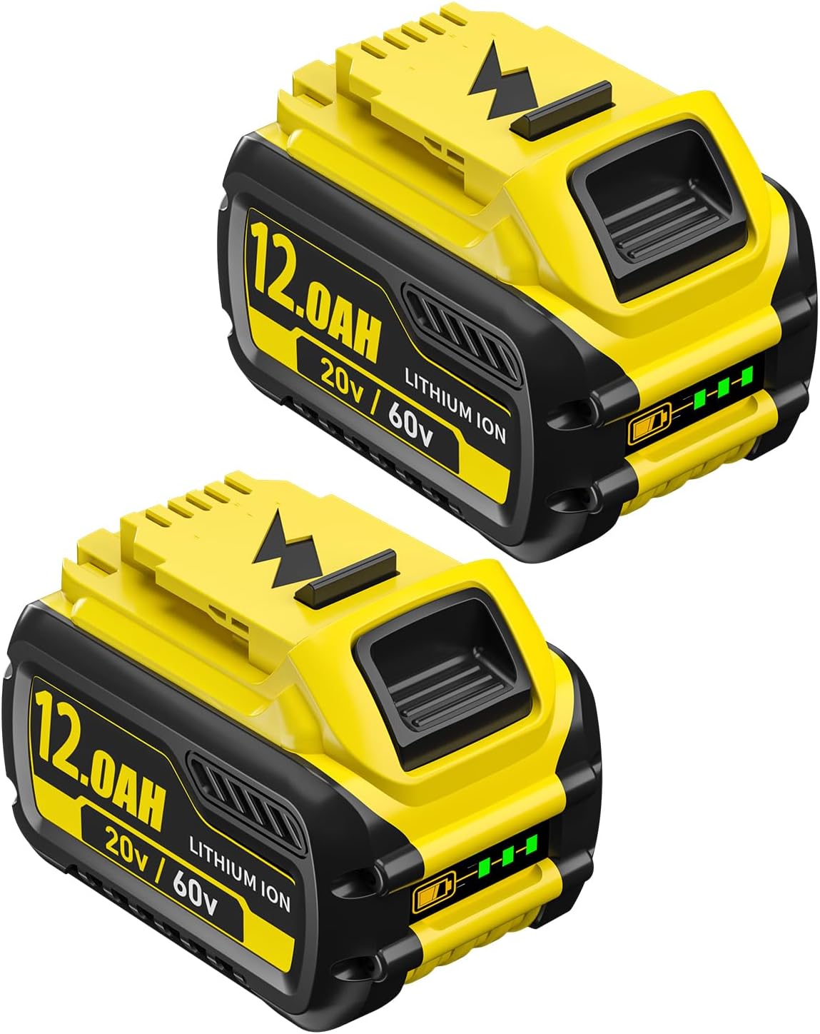 2Pack 12.0Ah Replacement for Dewalt 20V/60V Max Battery Lithium DCB612 DCB609 DCB606 Compatible with DeWalt 20V/60V Cordless Power Tools