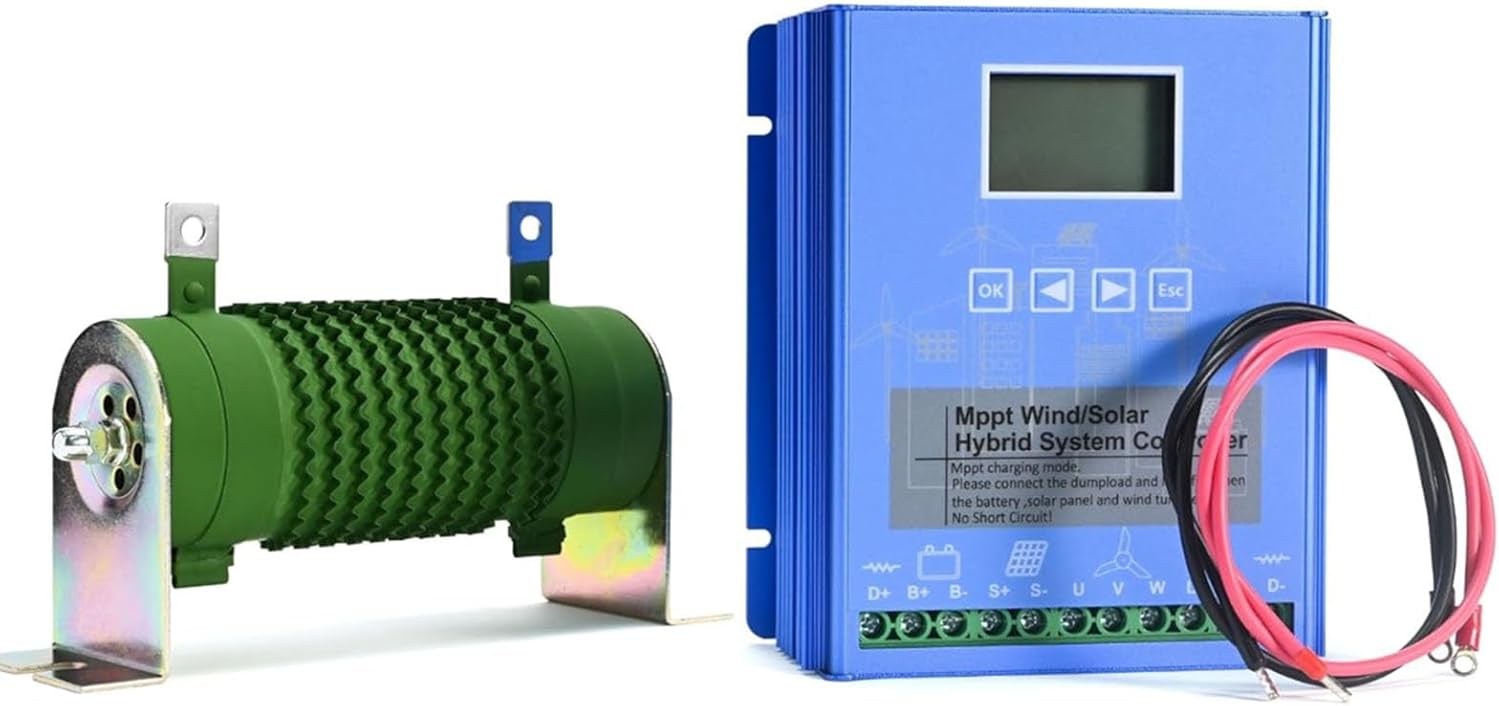 6000W LCD Wind and Solar Complementarycharge Controller 12V 24V48V 220V MPPT Charge Regulator with Dump Load for Wind Turbine Generator,12V