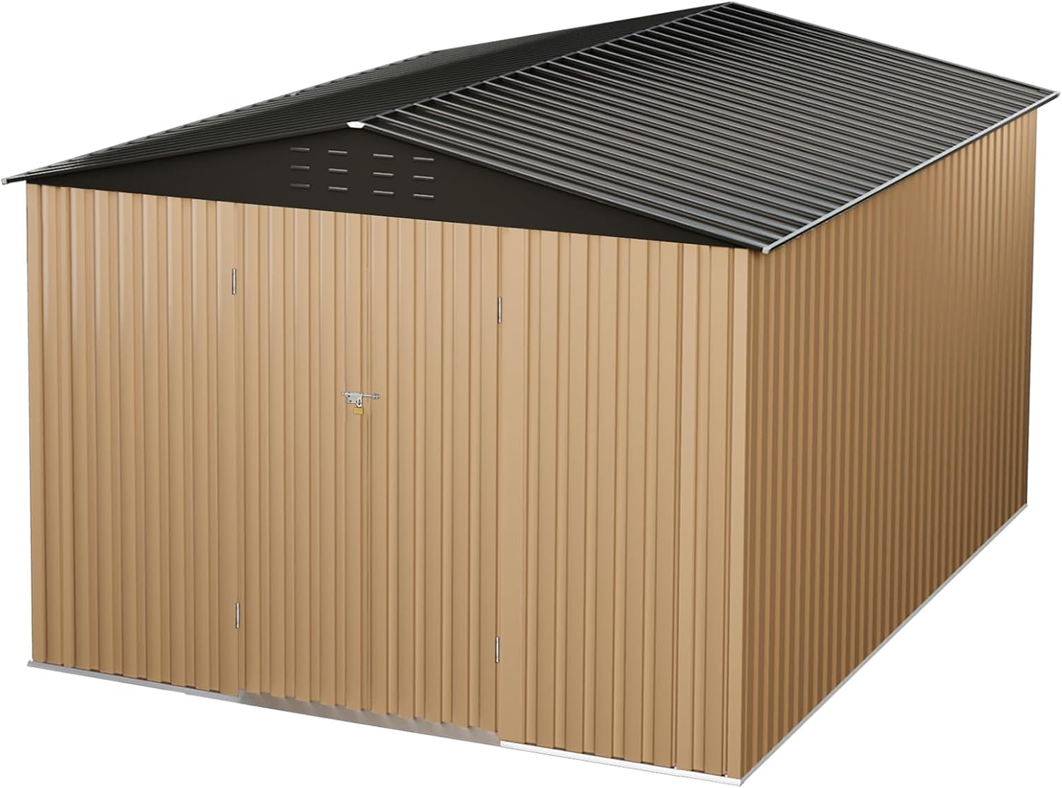 10 x 12 FT Outdoor Metal Storage Shed, Steel Yard Shed with Lockable Doors,Extra Large Utility and Tool Storage for Garden, Backyard, Patio, Outside Use