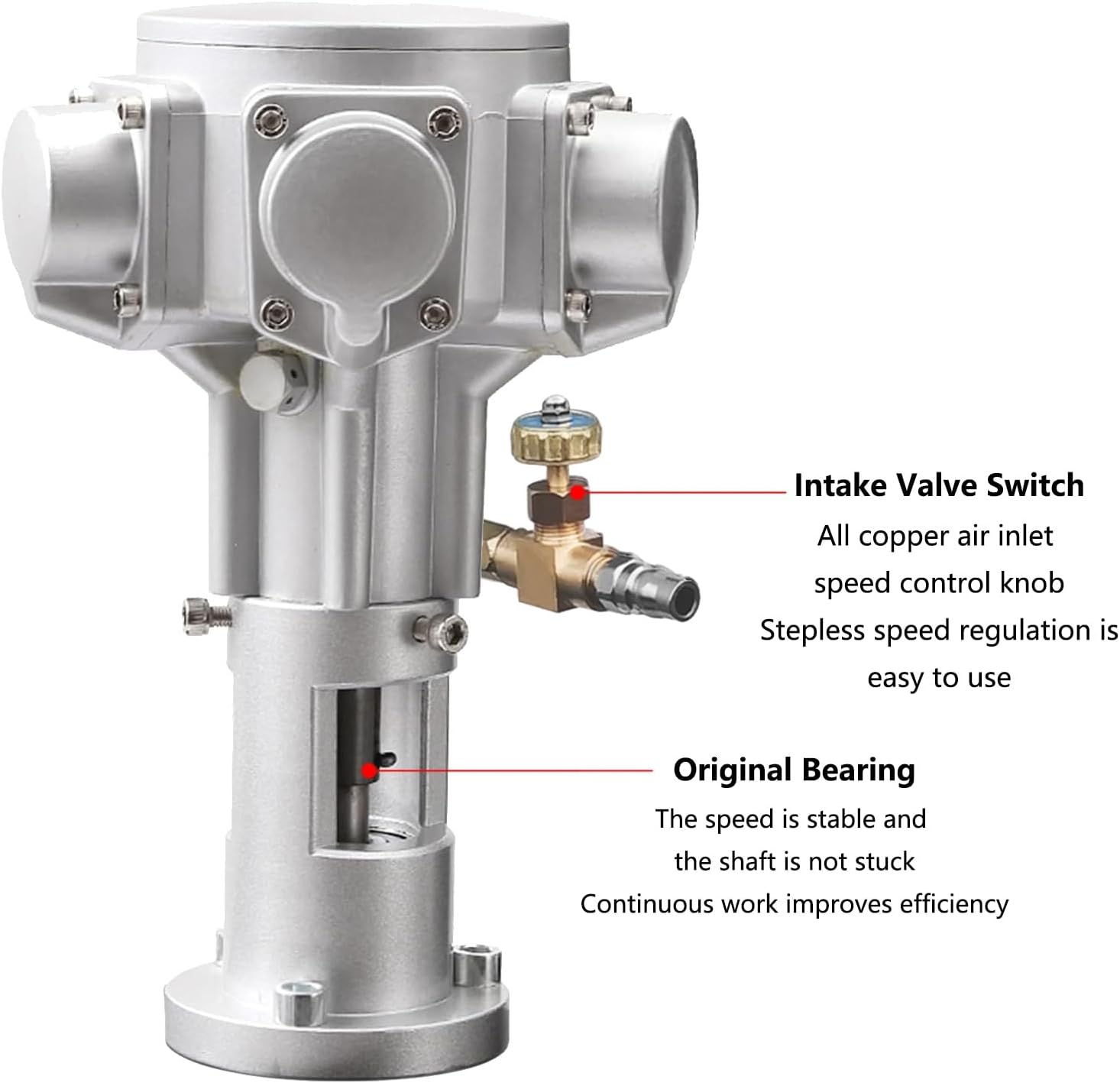 100 Gallon Paint Mixer Machine, 3/4HP Lifting Air Agitator, with Stand, Ink Coating Mix Tool(Stainless Steel Blade)