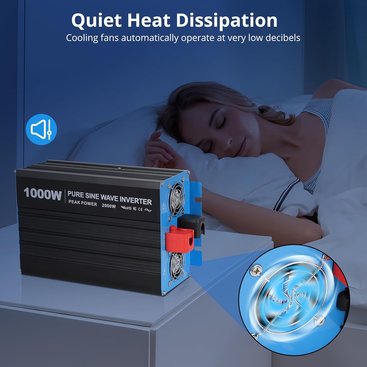 3000W Pure Sine Wave Inverter - 12v to 120v Inverter Built-in 5V/2.4A USB Port with Hardwire Remote Controller, LCD Indicator/Display, 2 AC outlets, for Home, Rv, Truck