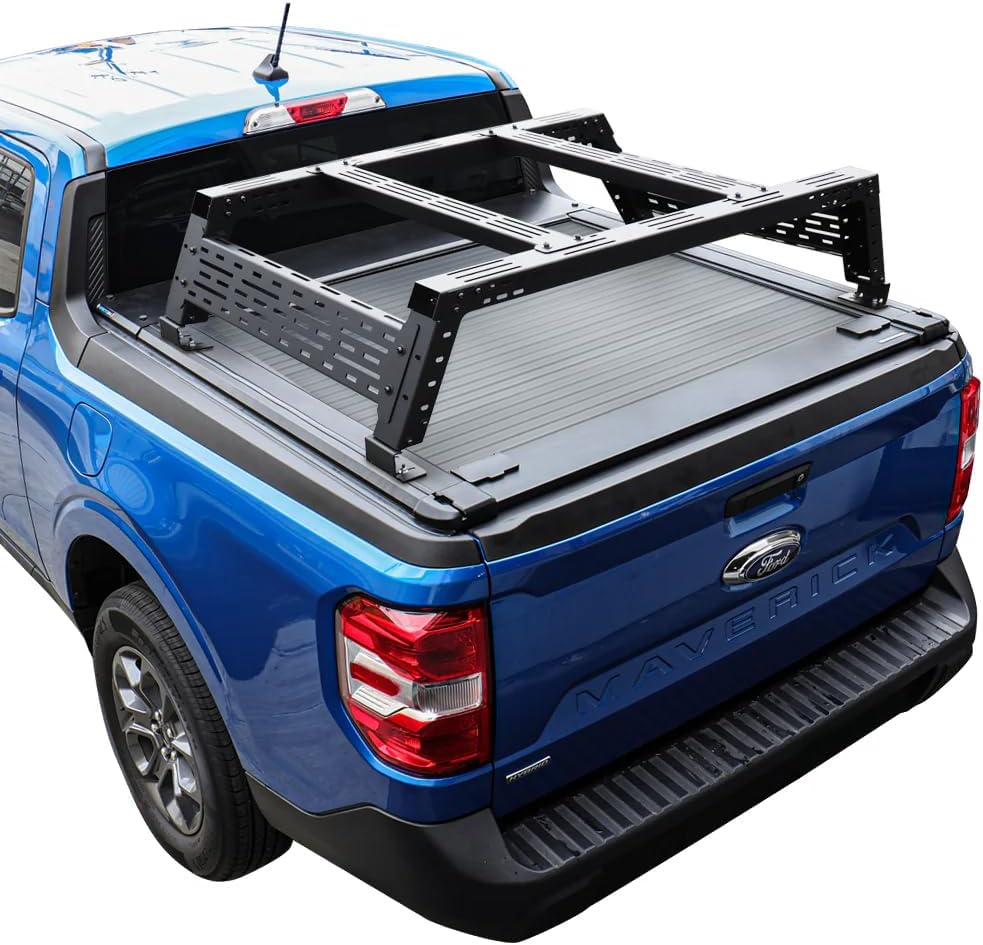 Syneticusa Retractable Hard Tonneau Cover with Rack Fits 2022-2026 Ford Maverick 4'6