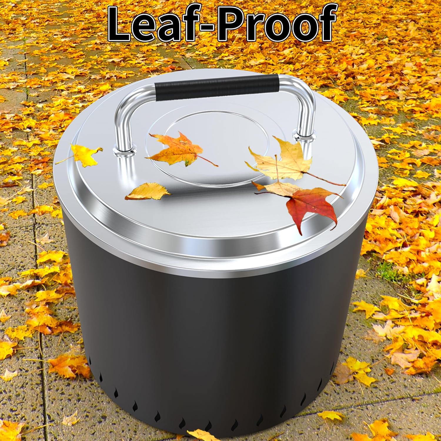 PARTAKER Stainless Steel Fire Pit Cover Lid for Solo Stove Bonfire, 19.5