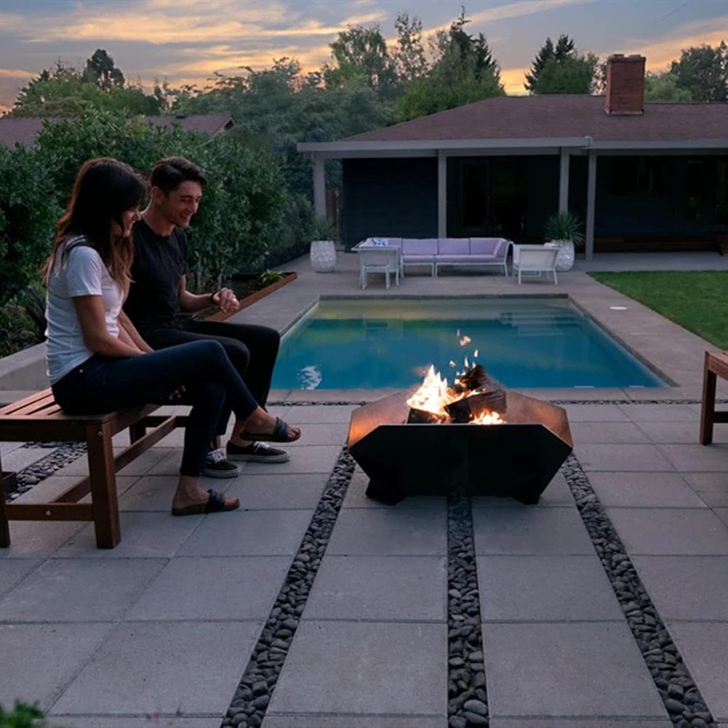 Fire Pits Outdoor Wood Burning Firepit Fire Pit - Large Round Wood Burning Backyard & Patio Firepit Bowl