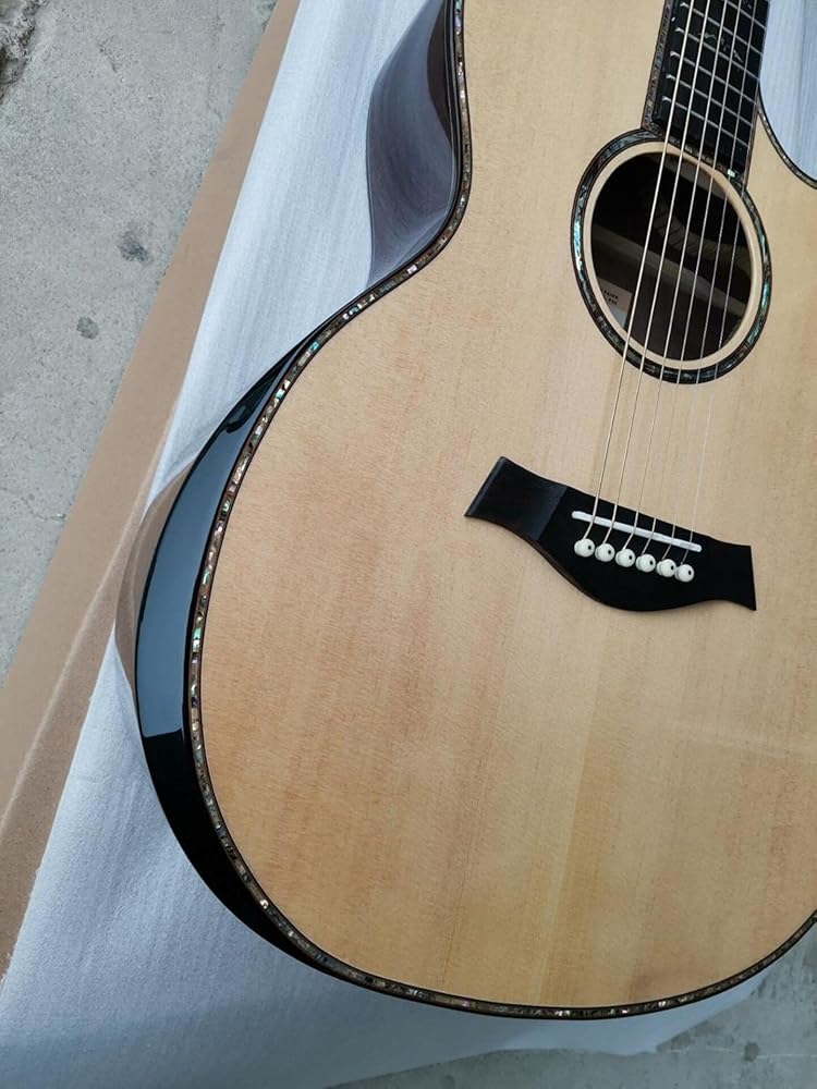 40 Inches Body Armrest Solid Spruce Acoustic Guitar Beginner Acoustic Guitar Guitars (Color : Guitar Size : 40 inches) (With Hardcase 40 inches)