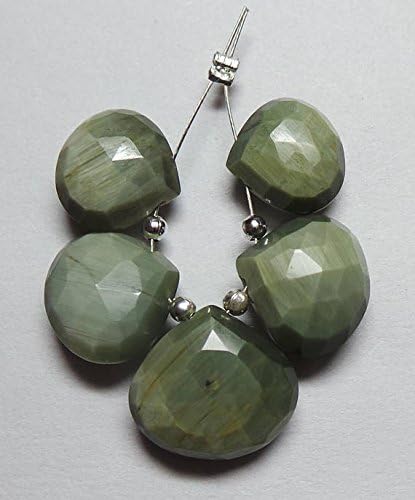 5 pcs strand fantastic super natural cat's eye 10.5x11-13x14.5 mm faceted heart shape