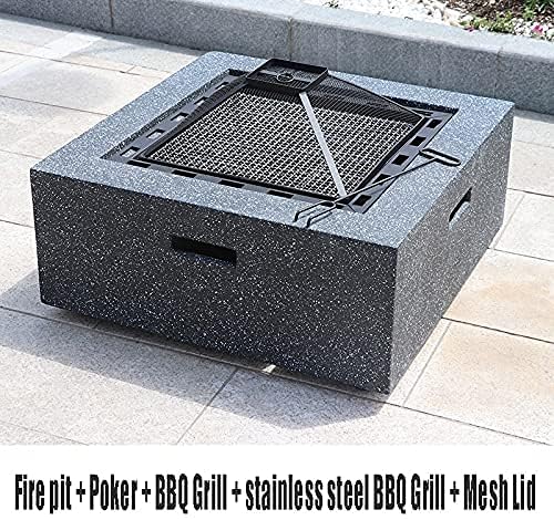 Outdoor Fire Pit Garden Terrace BBQ Leisure Table, Outdoor Wood Burning Fire Bowl, Outdoor Heating Fireplace, 71cm