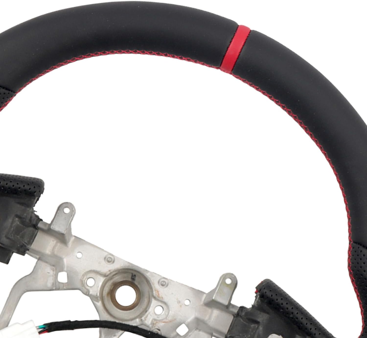 HIGH FLYING for Toyota Tacoma 2016-2023 Car Interior Accessories Heated Steering Wheel Replacement Part Perforated Leather Kit (Red Alignment Strip)