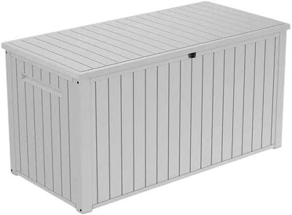 Outdoor/Indoor Storage Deck Box, 170 Gallon Capacity, Weather-Resistant Resin, White