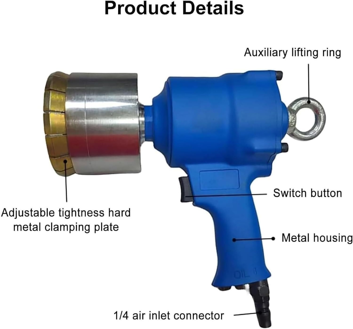 Pneumatic Oil Barrel Crimper,200L Drum Capping Machine,35mm+75mm Seal Iron Cover Crimping Tool,1/4 Air Intake, 1300Lbs Pulling Force, for Factory, Packaging, Paint
