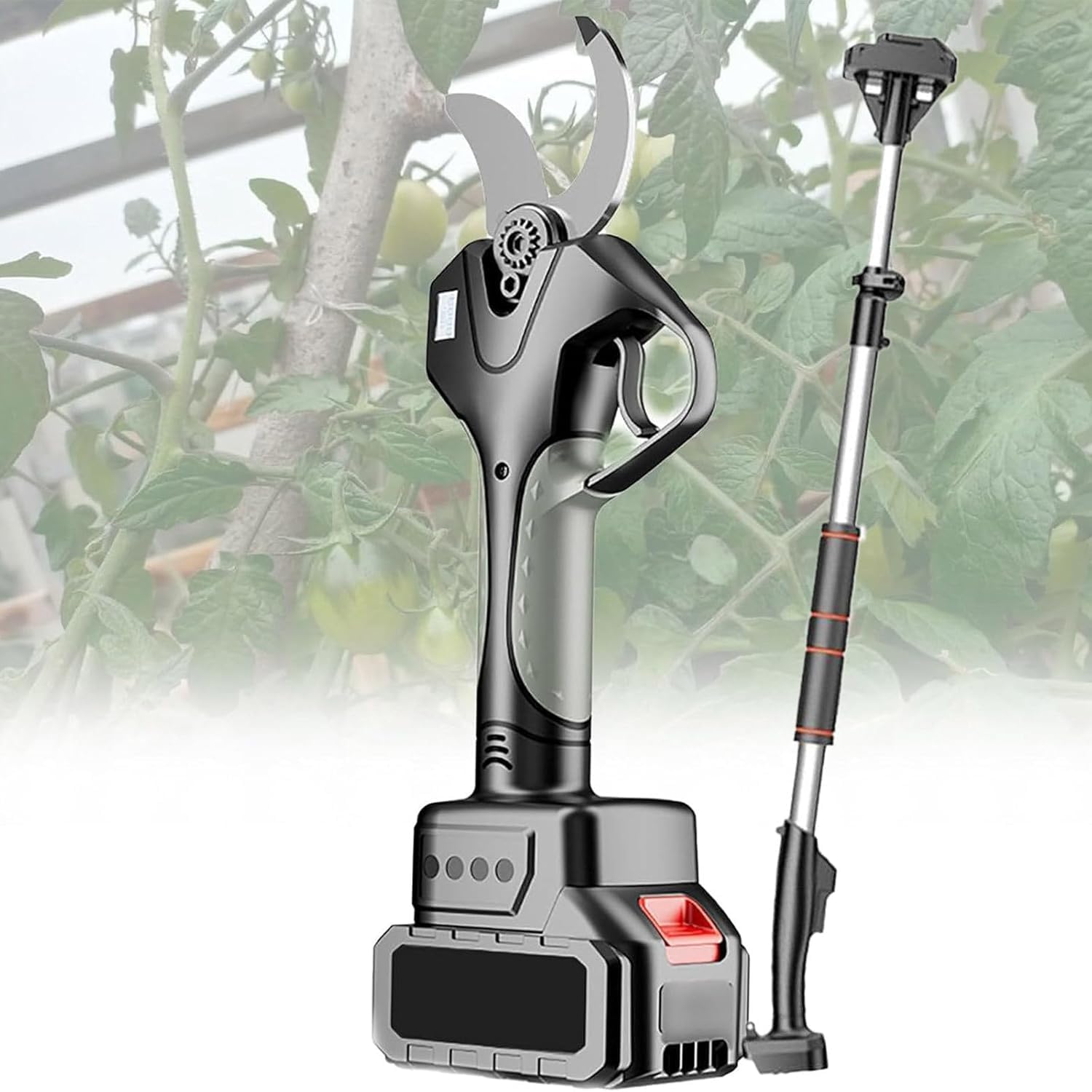 Electric Pruning Shears，Professional Cordless Tree Branch Pruner with 2PCS Battery and Matching Tools，3″ Cutting Diameter, 7.1 Ft High Reach Extension Rod