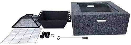 Outdoor Fire Pit Fire Pit Bonfire Wood Burning Patio Coal Grill Firepit for Outside Grill Charcoal Smokeless Grill with Spark Screen Poker and Fireplace