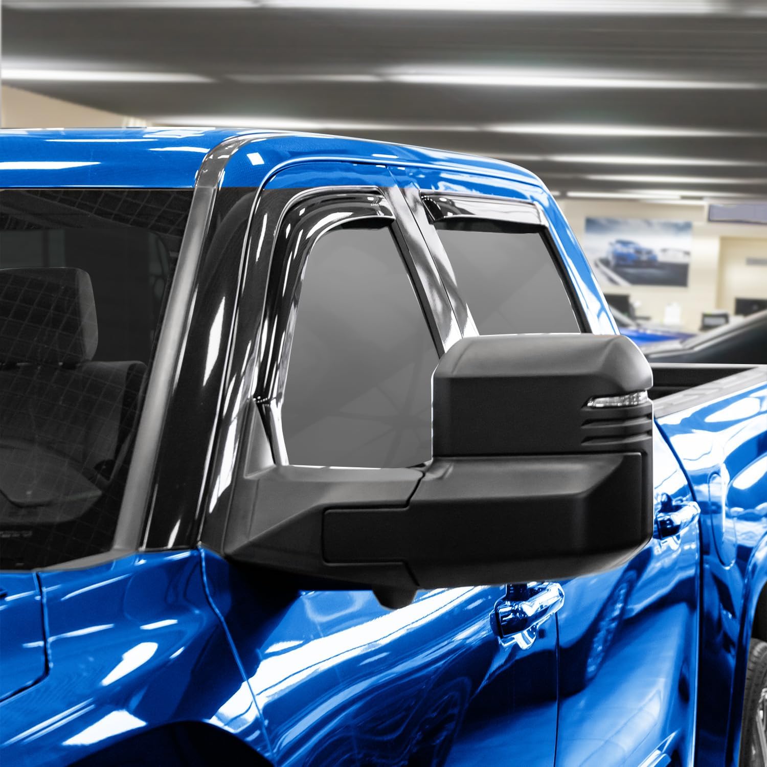 Goodyear Shatterproof in-Channel Window Deflectors for Toyota Tundra 2022-2026 CrewMax, Rain Guards, Window Visors for Cars, Vent Deflector, Car Accessories, 4 pcs - GY007965