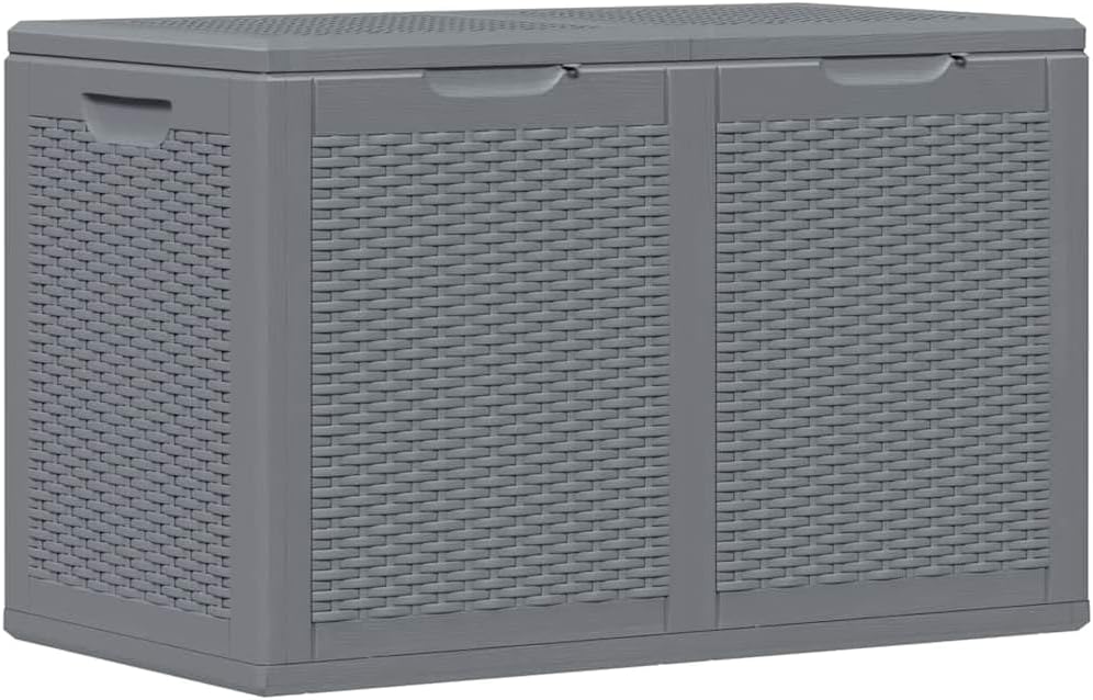 vidaXL Patio Storage Box - Durable Polypropylene Construction with Rattan Look, Ample Storage Space, Lightweight and Easy to Move, Perfect for Patio, Garden, Terrace