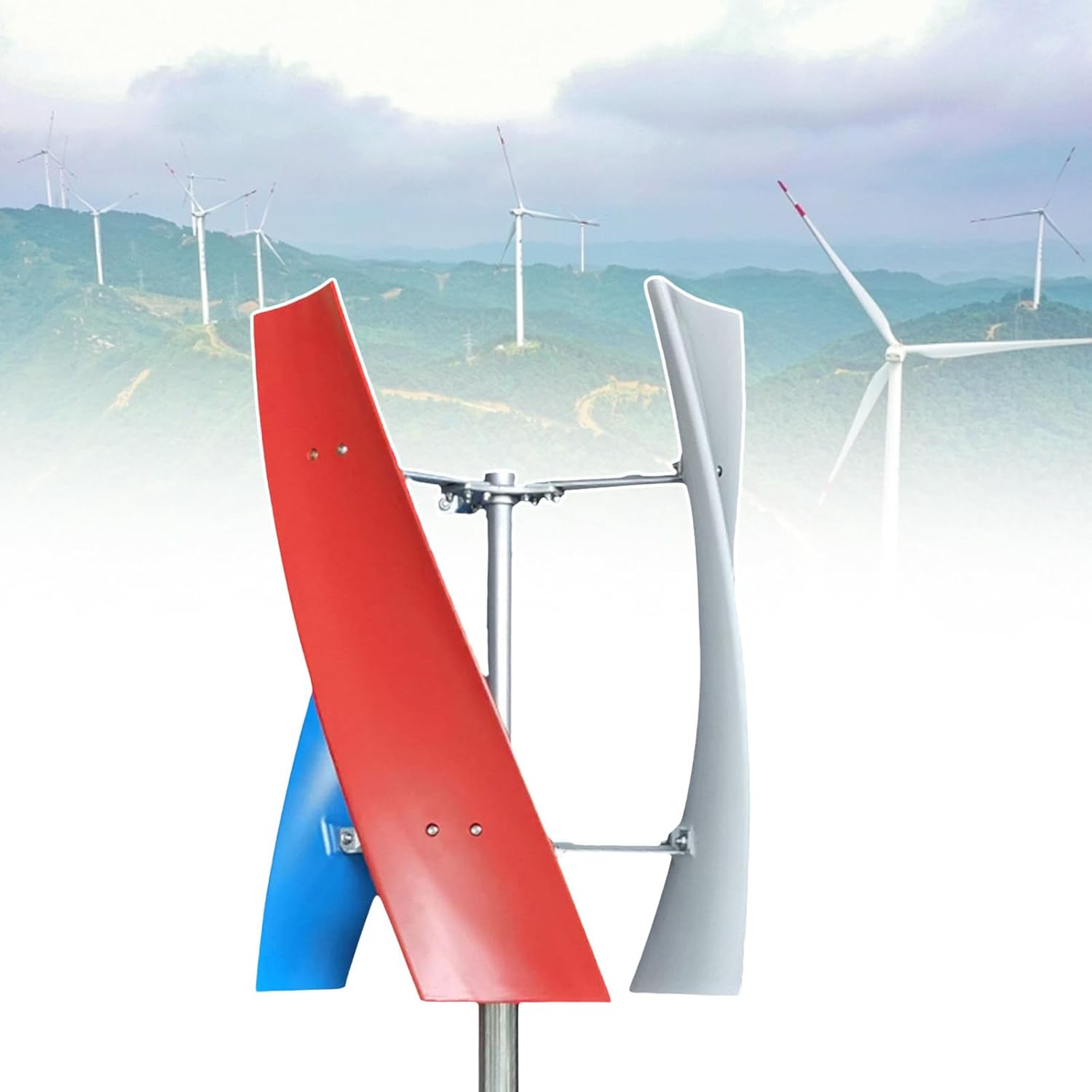 6kW Vertical Wind Turbine Generator - Efficient Permanent Magnet Windmill with Controller, 24V Eco-Friendly Renewable Energy Solution for Home Off-Grid Power Generation