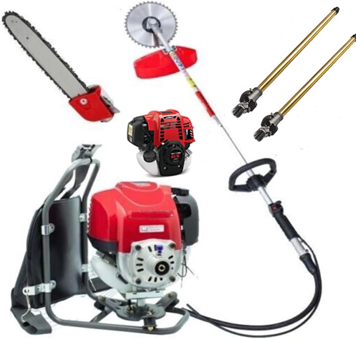 GX50 Backpack 4 Strokes Pole Saw Pruning Saw Weed Wacker Cordless Trimmer