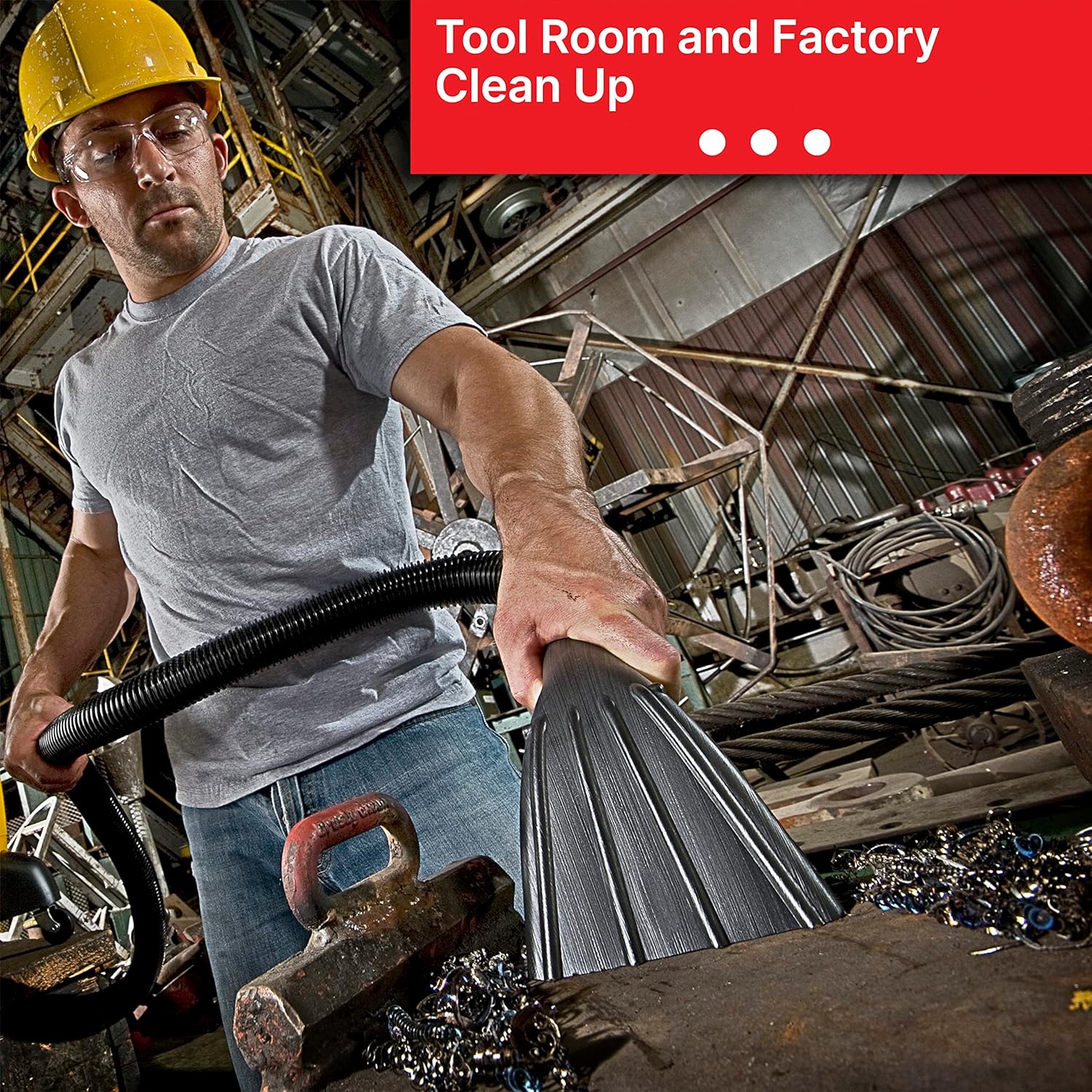 Shop-Vac 9700606 55 Gallon Drum Two-Stage Wet/Dry Head Assembly, 3.0 Peak HP, 1.5 Inch Diameter x 12 Foot Crush-Resistant Hose, 35 Ft Cord Length, For Heavy-Duty Wet/Dry Pickup With Blower Feature