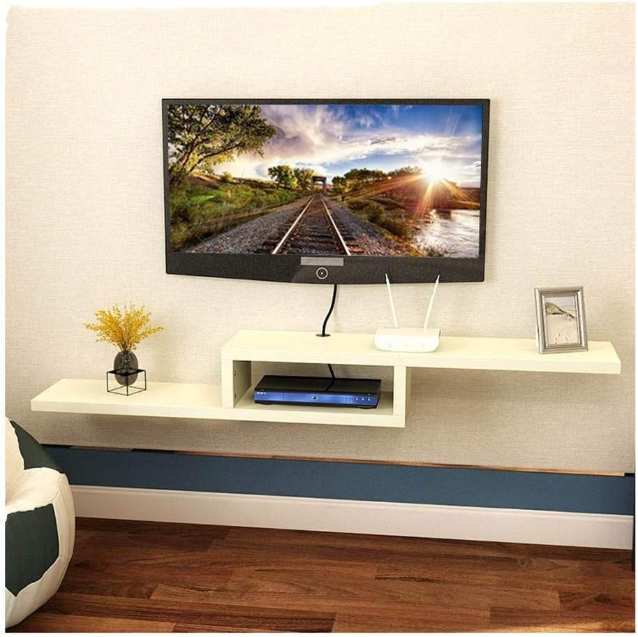 Shelf Rack Tv Set Top Box Shelf Wall Deck Tv Cabinet Decoration Stand-5 Color-3 Size Light Yellow 10020cm Size Name:10020cm Colour Name:White (Light Yellow) (White)