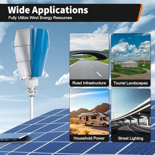 6000W Vertical Helix Wind Turbine Generator Kit, 220V Portable Maglev Axis, Eco-Friendly Power Solution for Businesses, Efficient Wind Energy Conversion, 48V Output