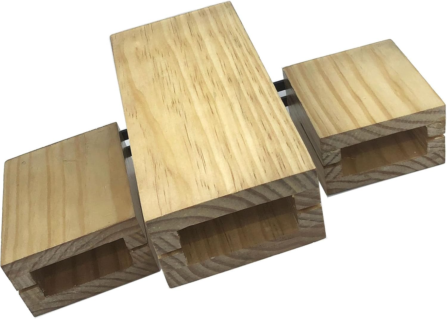 Tri-Bells Cowbell for Drum Set Triple Wood Block High Medium Low Pitch Wooden Jam Block for 0.63inch Post Mount Drum Set Cymbal Stand Accessories