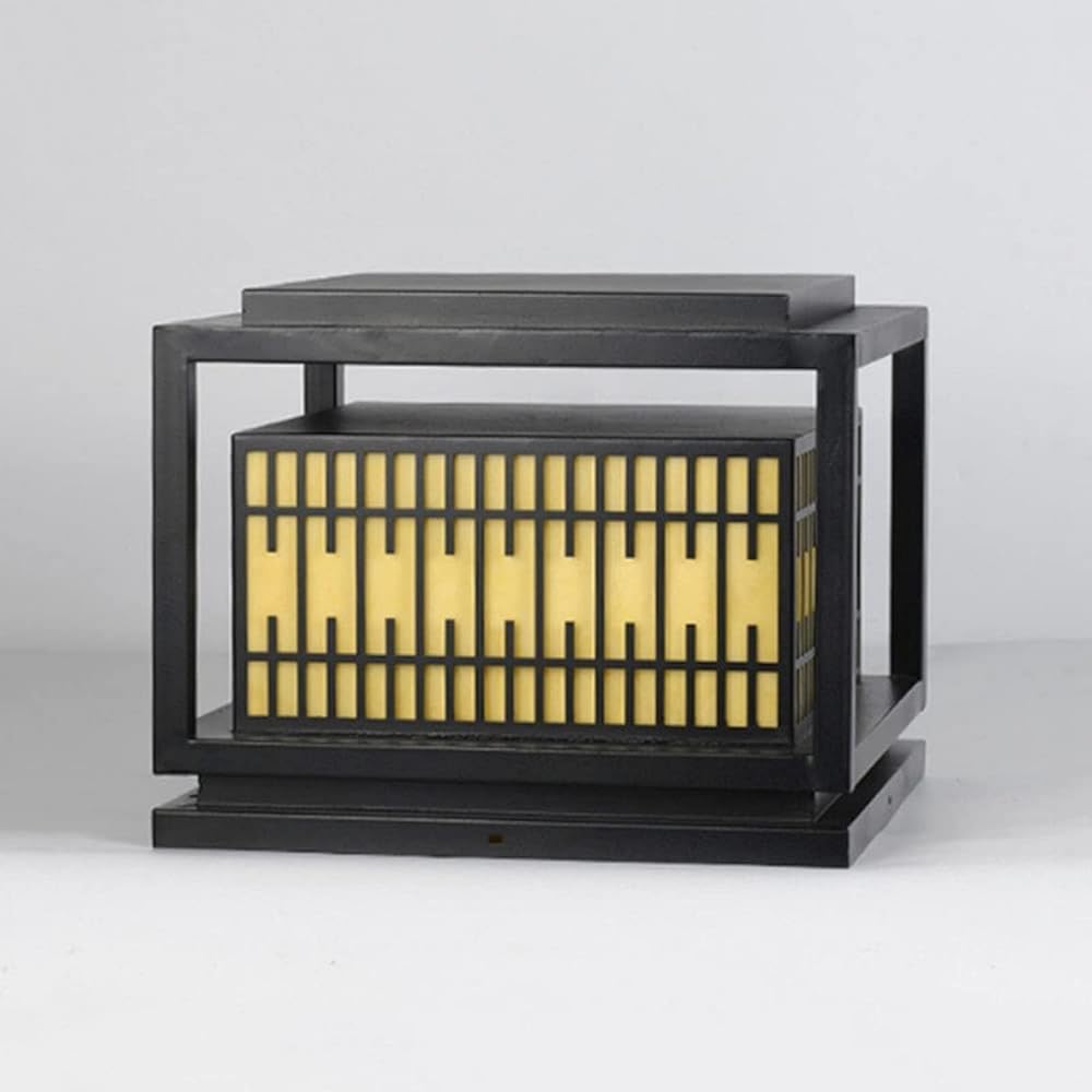 Garden Post Light Outdoor Post Lamp Imitation Marble Pillar Lantern Ip54 Waterproof Pillar Light Lawn Garden Landscape Lamp for Courtyard Outdoor Street Lamp/22 * 22 * 19Cm