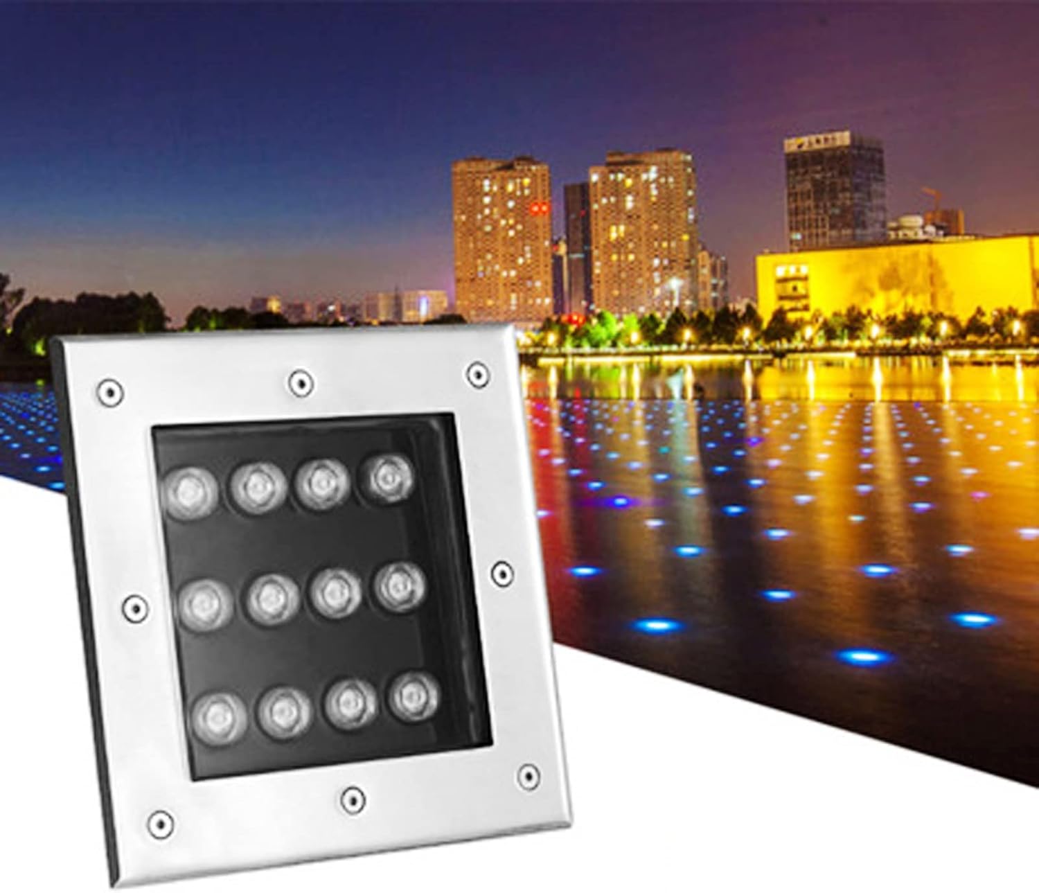 Recessed LED Underground Light, Die-cast Aluminum Buried Light IP68 Waterproof Outdoor Landscape Light for Swimming Pool Rockery Stairs Ground Grassland (Color : Red, Size : 36W-AC85-265V)