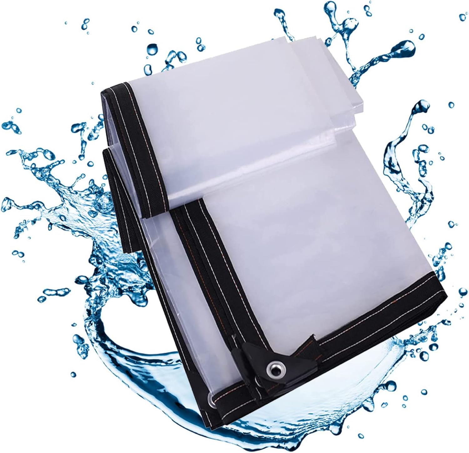 Heavy Duty Clear Tarps with Rustproof Gommets 16x26ft, Waterproof Greenhouse Tarp, Uv-Ray Clear Greenhouse Plastic Cover for Greenhouse Balcony Garden Patio