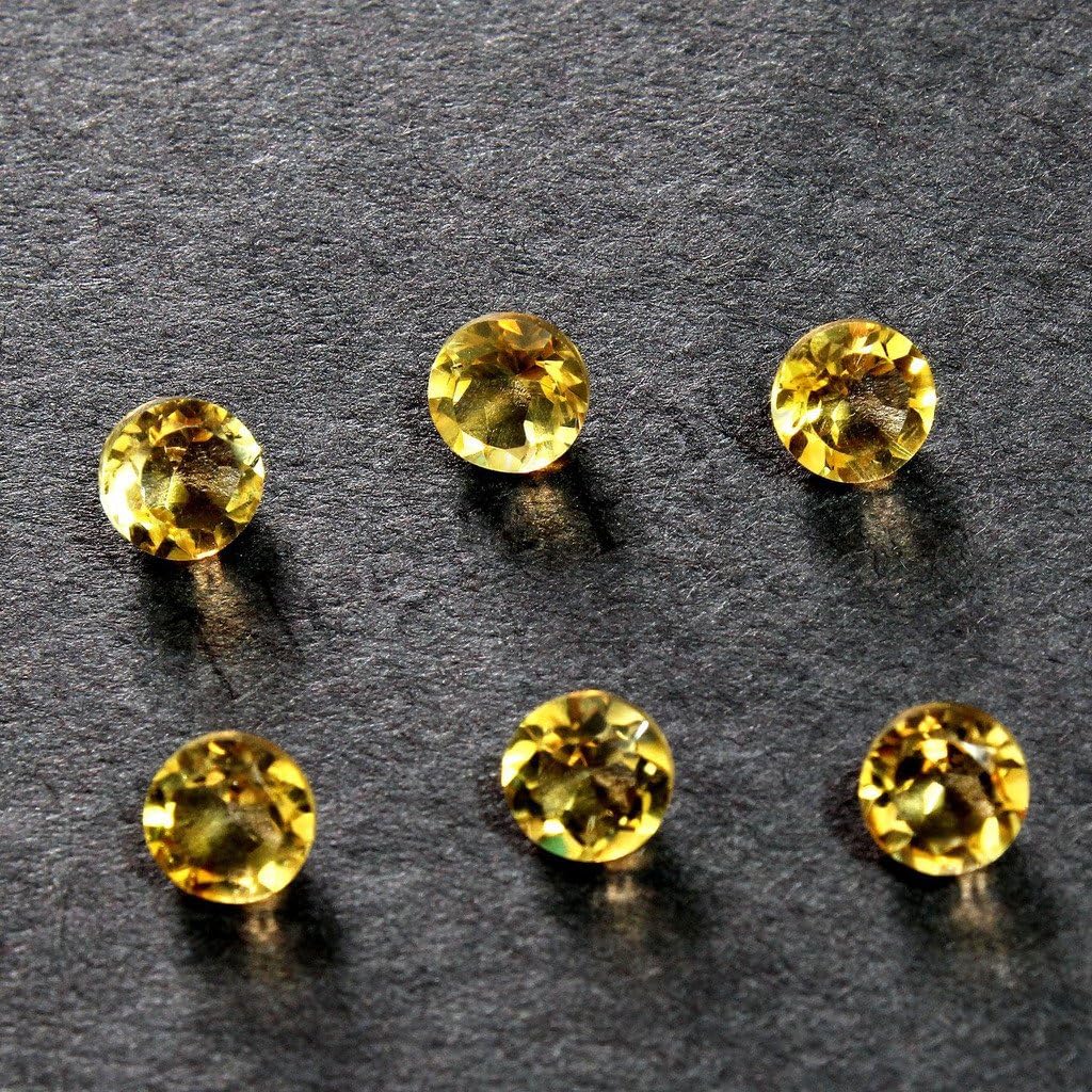 Neerupam Collection Golden-Yellow Color Natural African Citrine AA Quality 8 mm Size Faceted Round Shape Loose Gemstones