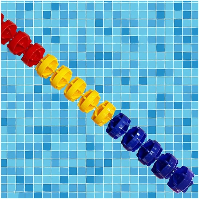 GRRICEPL Pool Lane Dividers, Buoy Ball Float Lines, Swimming Pool Lane Marker Rope, Preassembled Pool Rope, Floating Cordon Pool Safety Divider with Floats (Color : 15/Multi-Colored-B, Size : 25m)